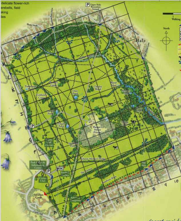 Farnham Park map grid for volunteers